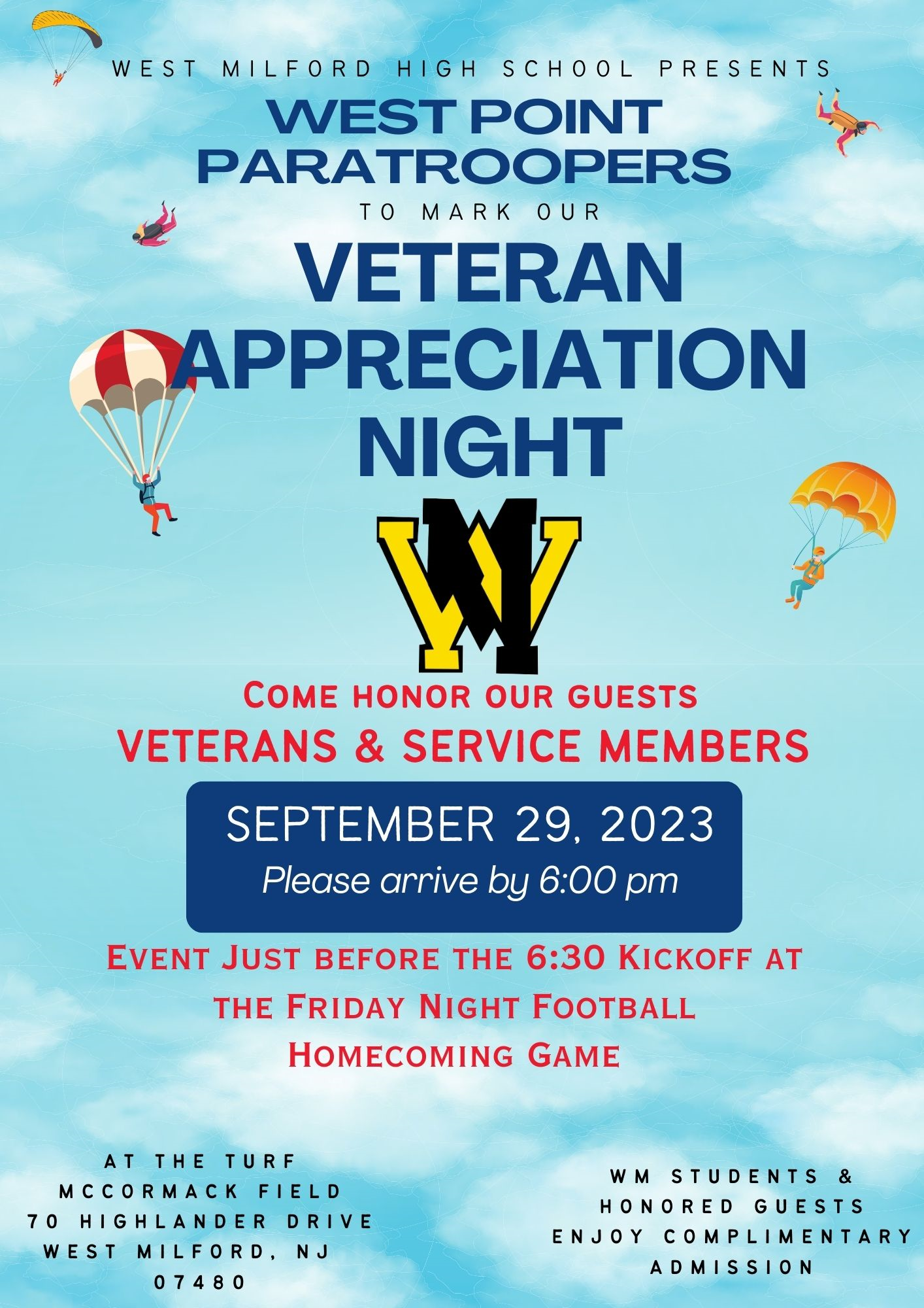  Veteran Appreciation Night Flyer